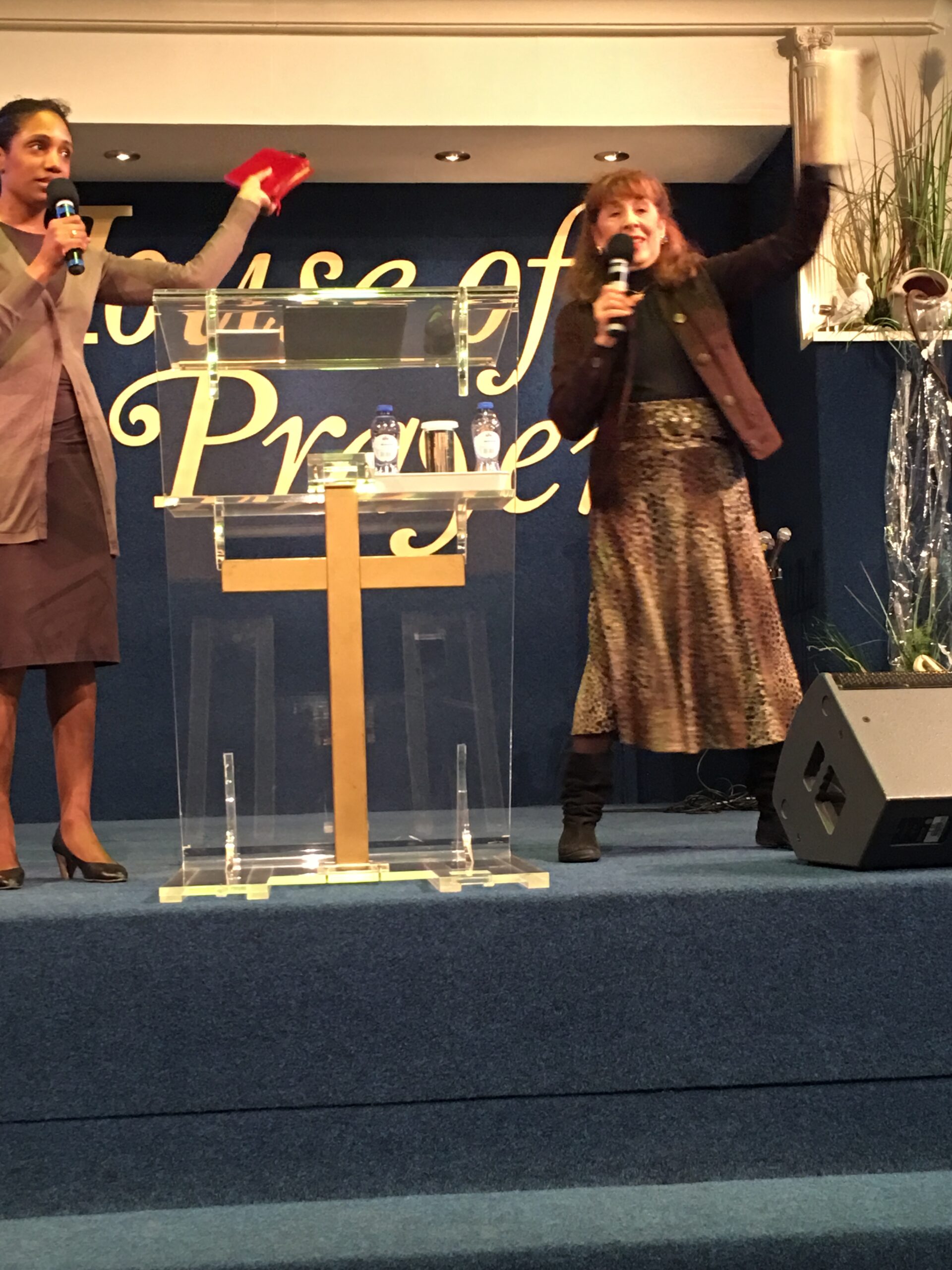 Pastor Susan preaching in Marantha Ministries, in Amsterdam