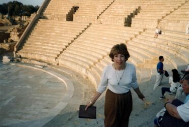 Caesarea - Pastor Susan preaching in the amphitheatre